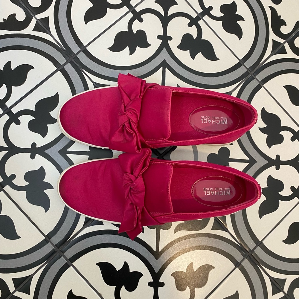 Michael Kors Willa Satin Bow Slip-on Sneakers